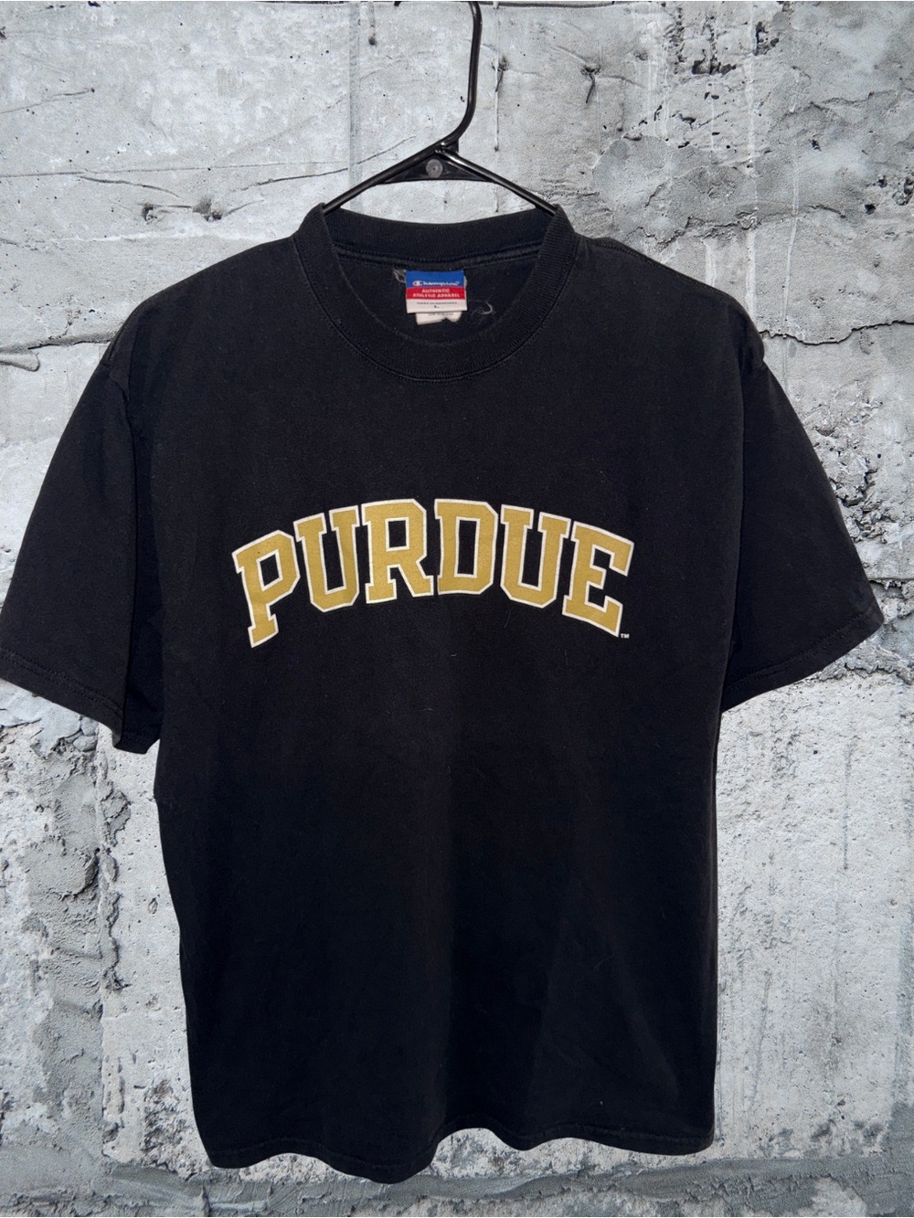 Champion Black Purdue Arch Logo Short Sleeve Tee